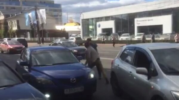 Дорожные разборки: драка автомобилистов попала на видео