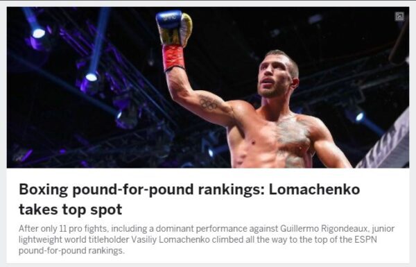 Украинец стал лидером рейтинга наилучших боксеров мира