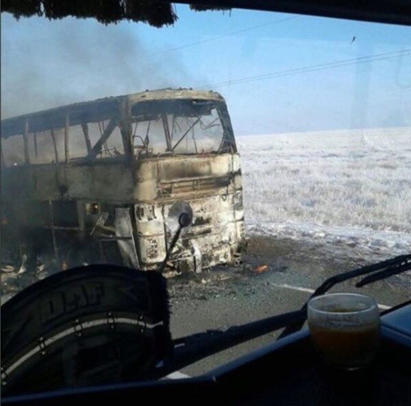 Возможной причиной пожара в автобусе в Казахстане могла стать проводка