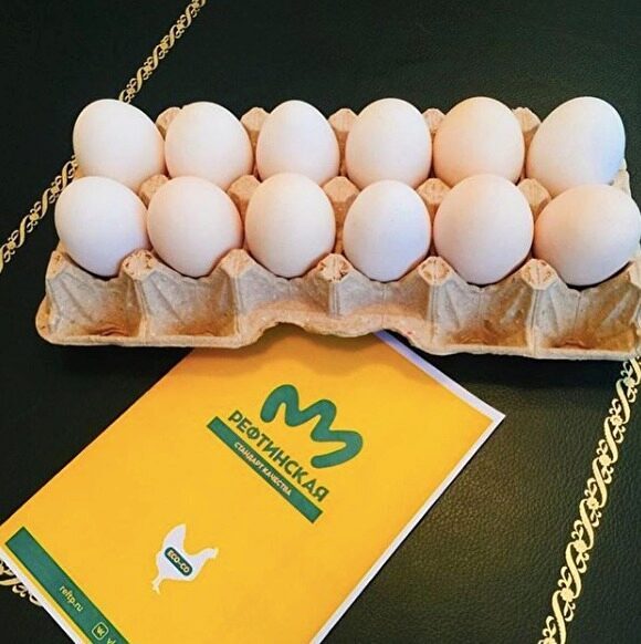 Рефтинская птицефабрика подарила Куйвашеву упаковку с 12 яйцами