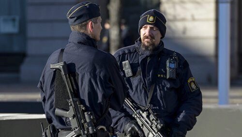 Полицейский участок в Швеции забросали пиротехникой