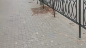 Ростовские дорожники изуродовали тротуар и уничтожили цветочные клумбы