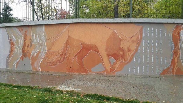В Академгородке Новосибирска появились граффити о приручении лисиц