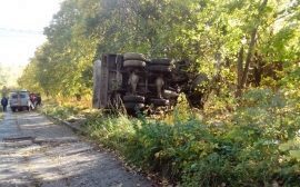В Ульяновске на бульваре Пластова погиб водитель перевернувшегося КамАЗа