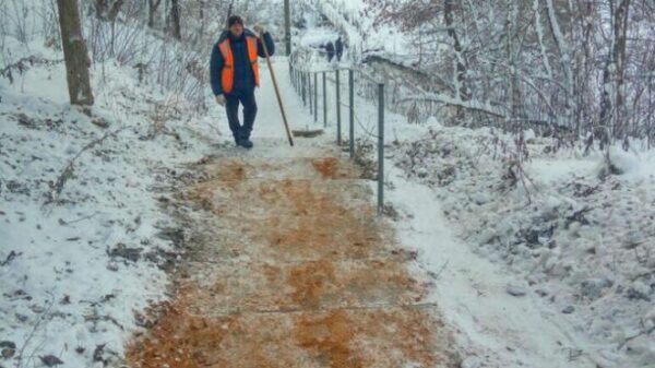 Липчане пожаловались на скользкую лестницу на улице Вермешева