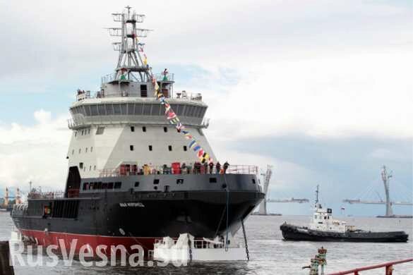 Подняли флаг: ледокол «Илья Муромец» передан ВМФ России (ВИДЕО)