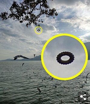 Турист увидел НЛО в форме пончика в Китае