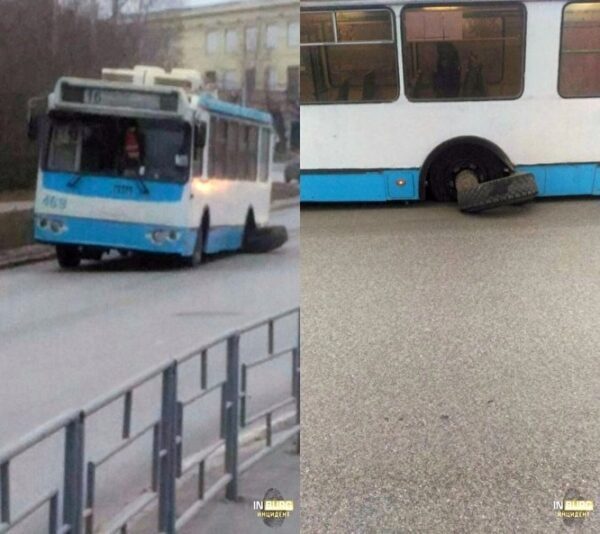 В Екатеринбурге у троллейбуса на ходу отвалилось колесо