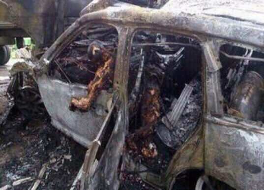 Водитель сгорел заживо в салоне внезапно загоревшегося Рено Логан