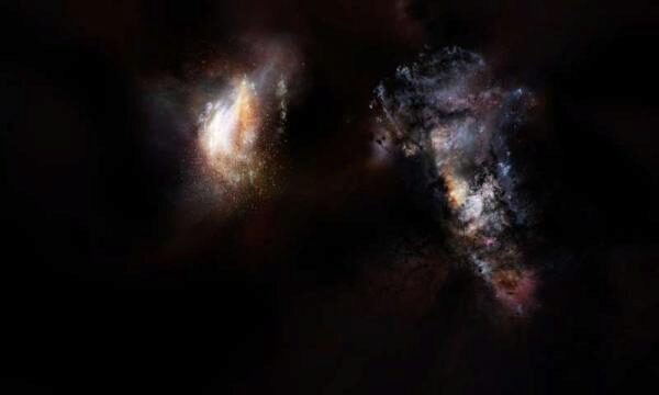 ALMA обнаружил две древние сверхгалактики внутри темной материи, массивней Солнца в триллионы раз