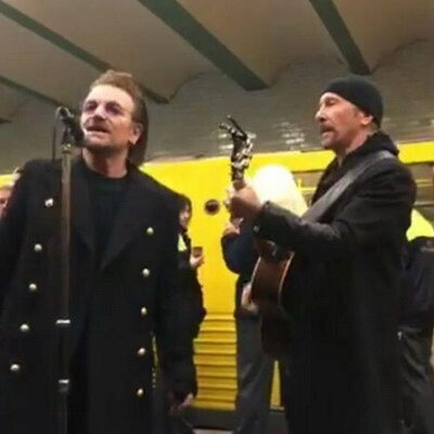 U2 спели в метро (Видео)