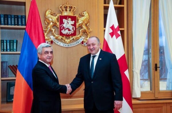 В резиденции президента Грузии стартовала встреча президентов Армении и Грузии