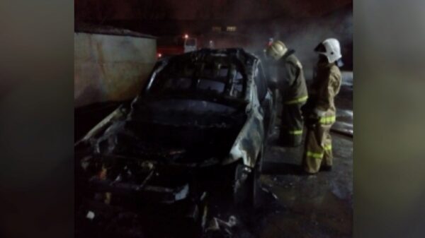 «Mitsubishi Outlander» сгорел поздно вечером в Липецке