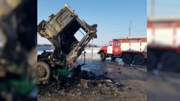 На трассе «Дон» в Липецкой области сгорел грузовик