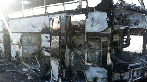 Полиция назвала предварительную причину возгорания автобуса в Казахстане