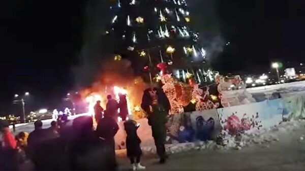 В Петропавловске-Камчатском на основной елке сгорели фигуры Деда Мороза и Снегурочки