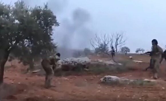 Появилось видео последнего боя пилота сбитого Су-25 в Сирии