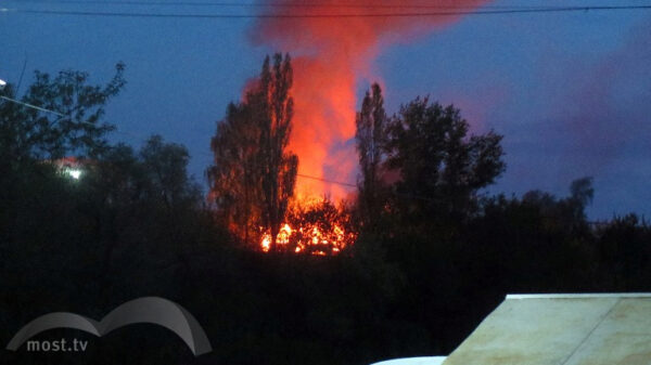 Пожар в Липецке попал в объектив очевидца