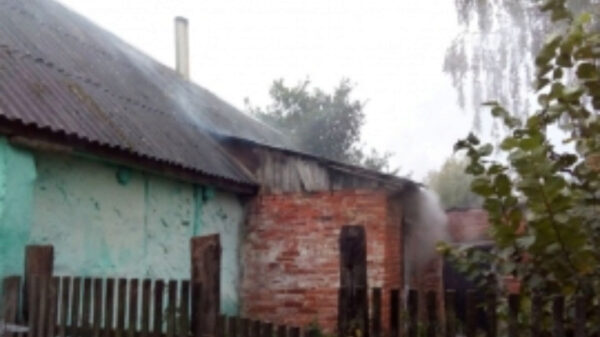 Дом выгорел в Измалковском районе