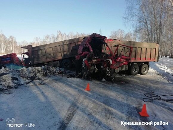 В Челябинской области после столкновения двух грузовиков госпитализированы их водители