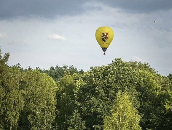 В Подмосковье воздушный шар с туристами повис на столбе