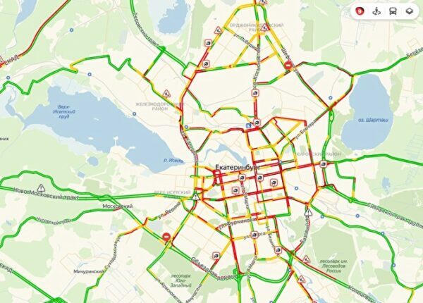 Карта пробок екатеринбург онлайн в реальном времени