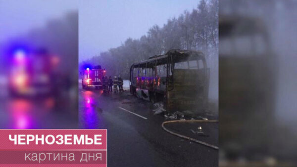 Рейсовый автобус, который ехал в Воронеж, сгорел дотла