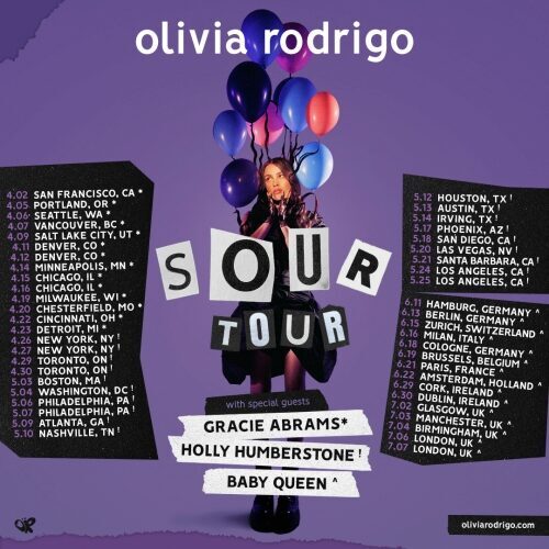 Оливия Родриго анонсировала «Sour Tour»: весь график тура